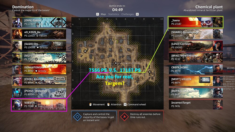 XO matchmaking 7756 vs 17187